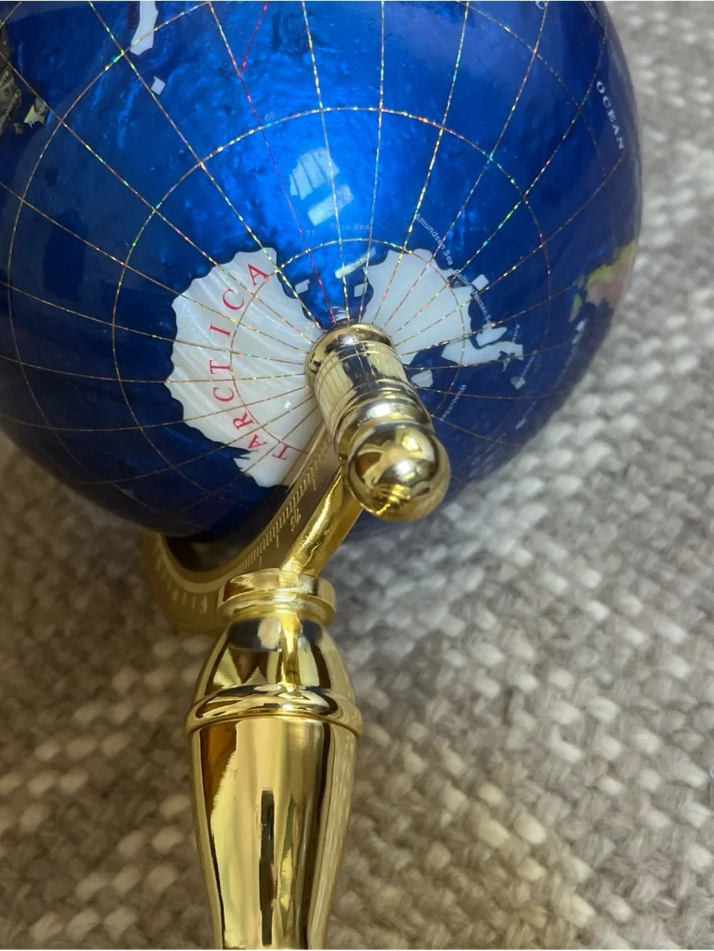 Stunning Semi-Precious Gem Stone Inlaid Globe